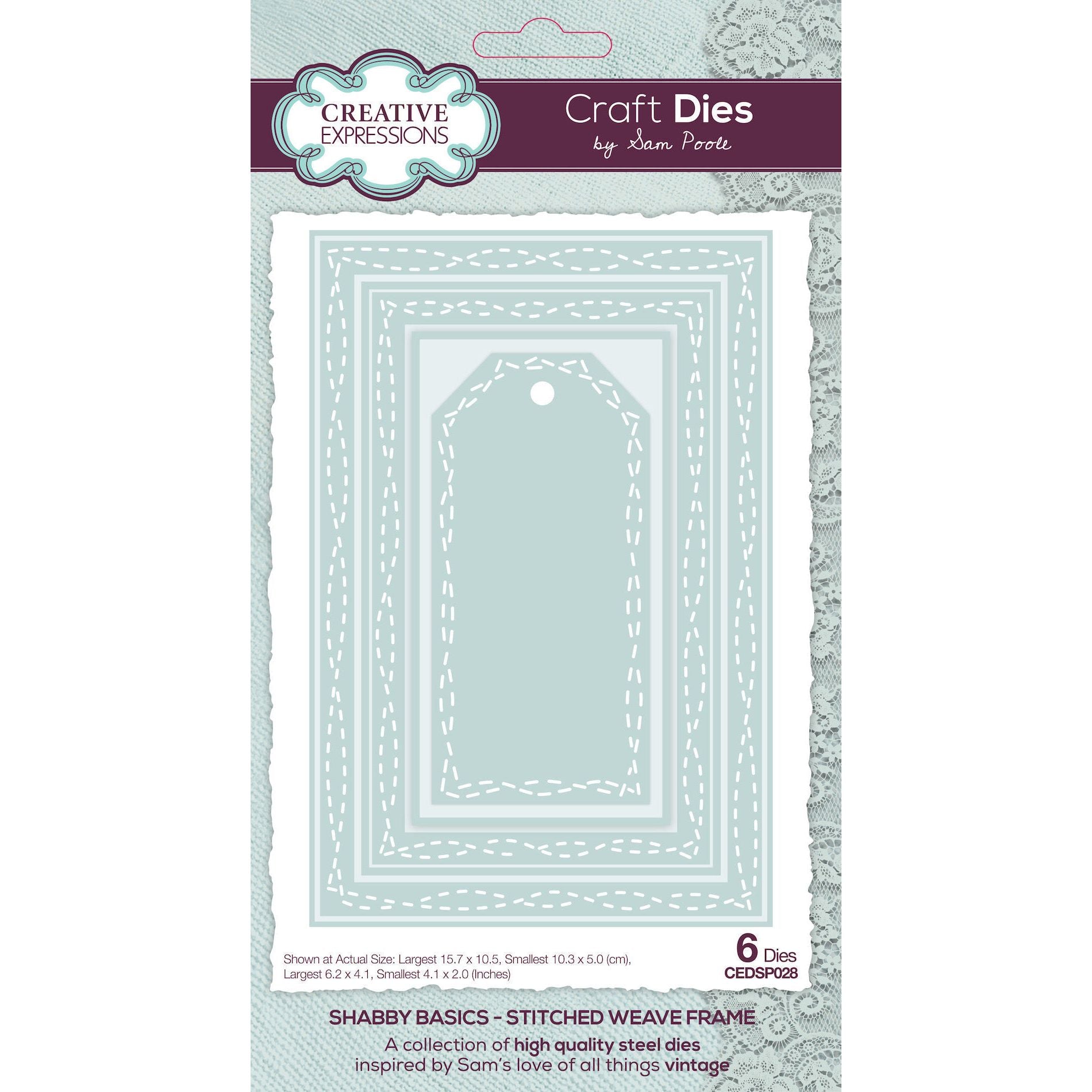 Creative Expressions Shabby Basics Stitched Weave Dies cedsp028
