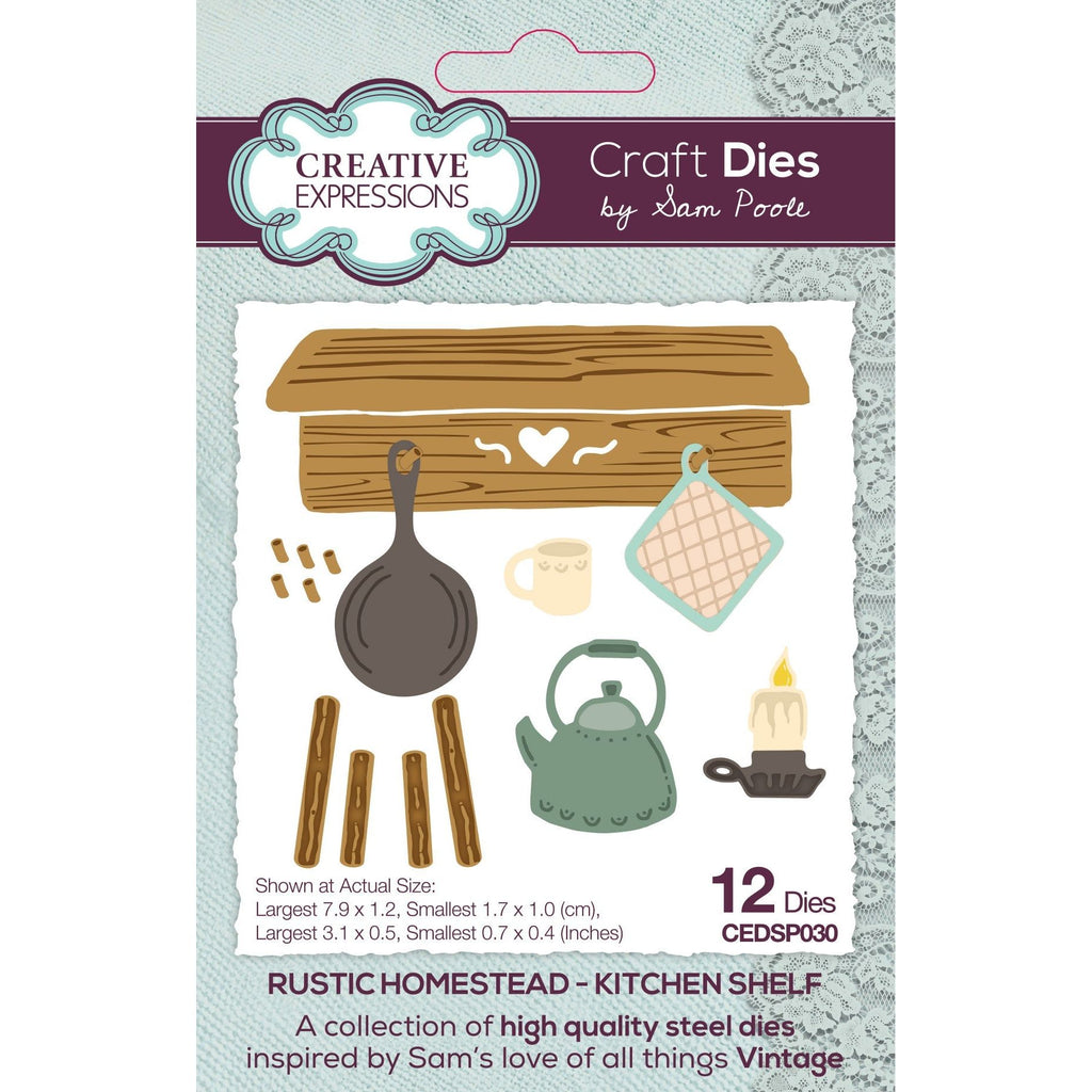 Creative Expressions Rustic Homestead Kitchen Shelf Dies cedsp030