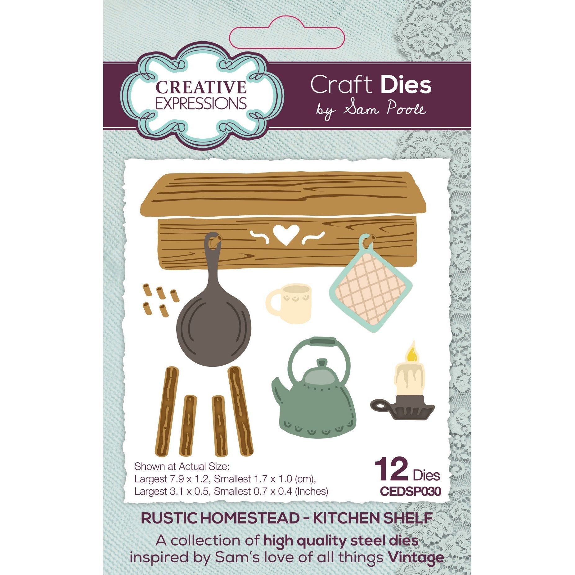 Creative Expressions Rustic Homestead Kitchen Shelf Dies cedsp030
