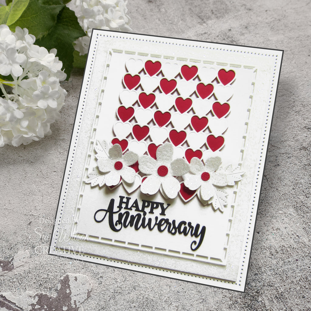 Creative Expressions Happy Anniversary Dies cedss027 anniversary heart card