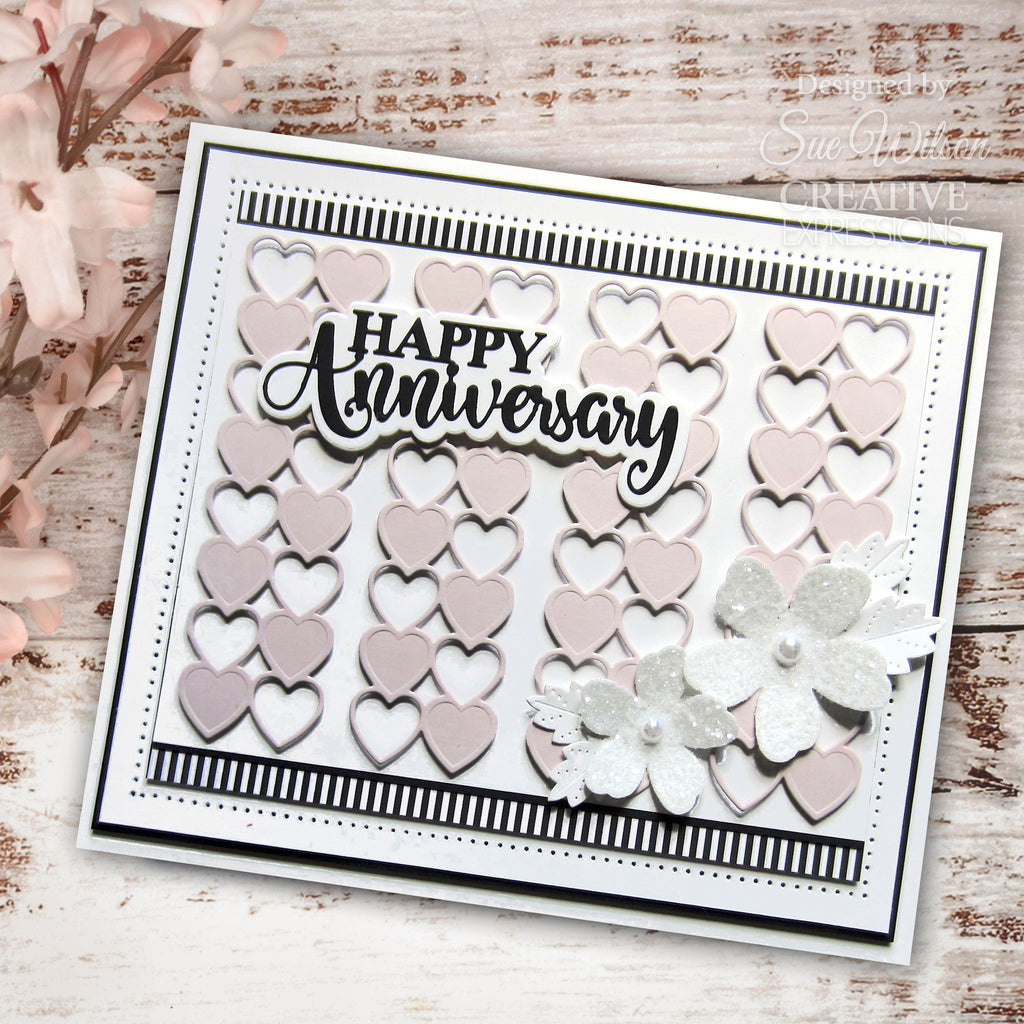 Creative Expressions Happy Anniversary Dies cedss027 heart anniversary card
