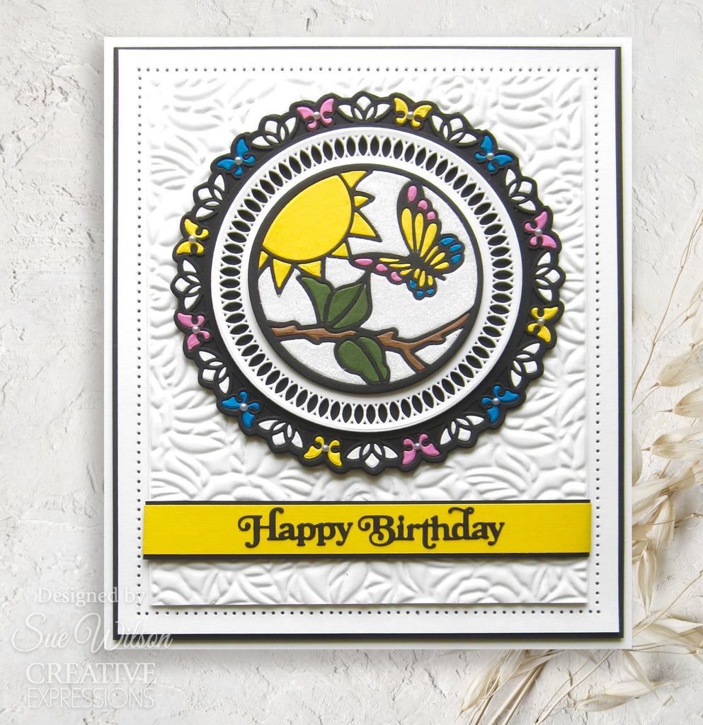 Creative Expressions Happy Birthday Sentiments Dies cedss030 butterflies