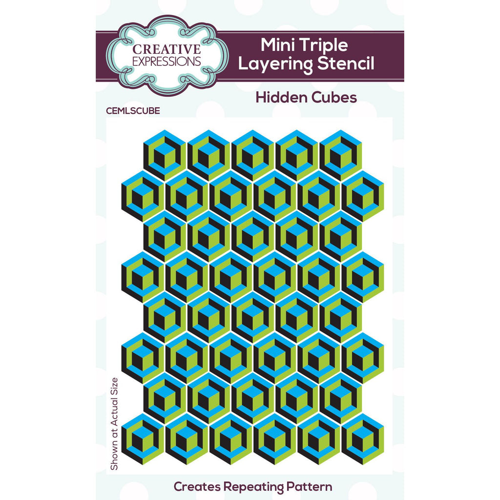 Creative Expressions Hidden Cubes Mini Stencils cemlscube