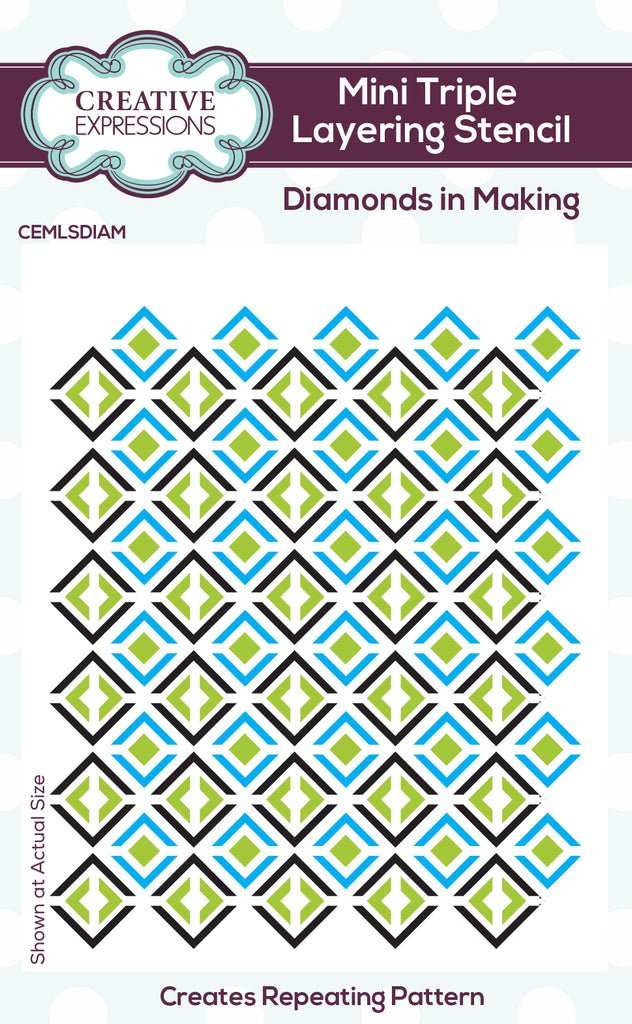 Creative Expressions Diamonds in Making Mini Stencils cemlsdiam