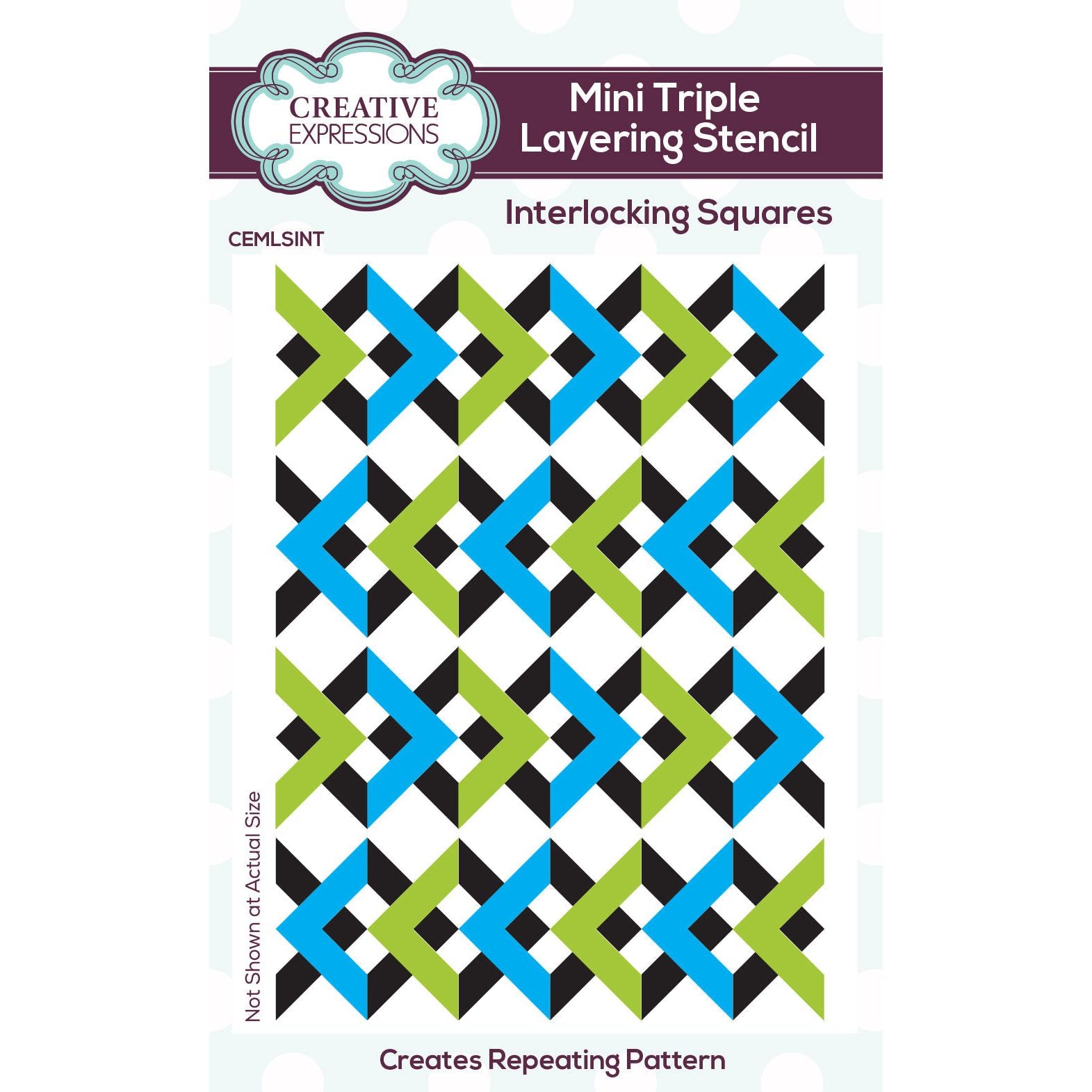 Creative Expressions Interlocking Squares Mini Stencils cemlsint