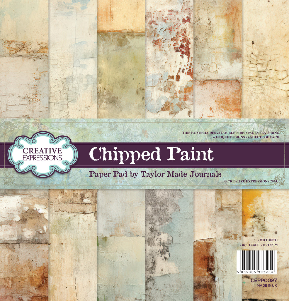 Creative Expressions Chipped Paint 8x8 Paper Pad cepp0027