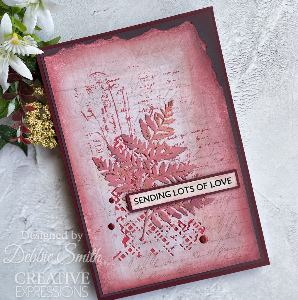 Creative Expressions Sam Poole Rustic Grass Cling Stamp cer052 sending lots of love