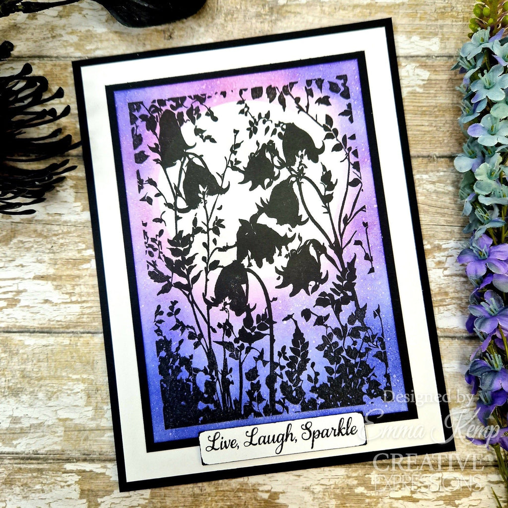 Creative Expressions Dreamy Harebells Cling Stamp cer056 live laugh sparkle