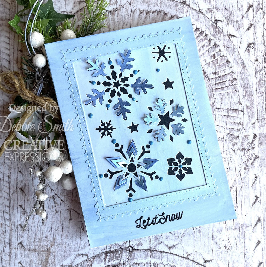 Creative Expressions Snowflake Sparkle Companion Coloring Stencil cest123 let it snow card