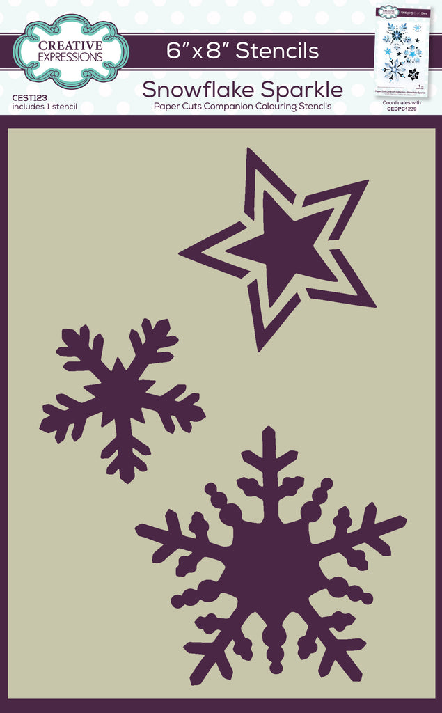 Creative Expressions Snowflake Sparkle Companion Coloring Stencil cest123
