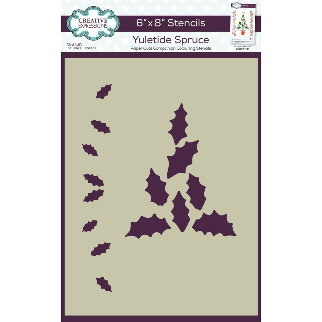 Creative Expressions Yuletide Spruce Companion Coloring Stencil cest125