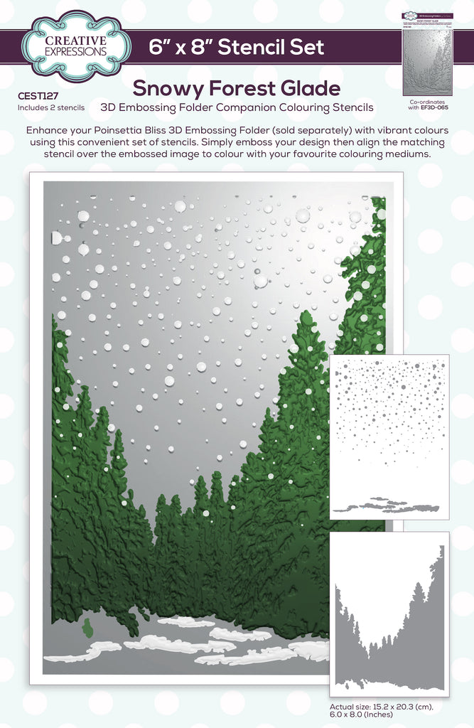 Creative Expressions Snowy Forest Glade Companion Coloring Stencils cest127