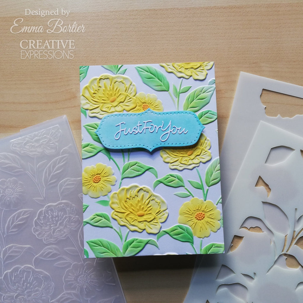 Creative Expressions Bold Blooms Companion Coloring Stencil Set cest131 just for you