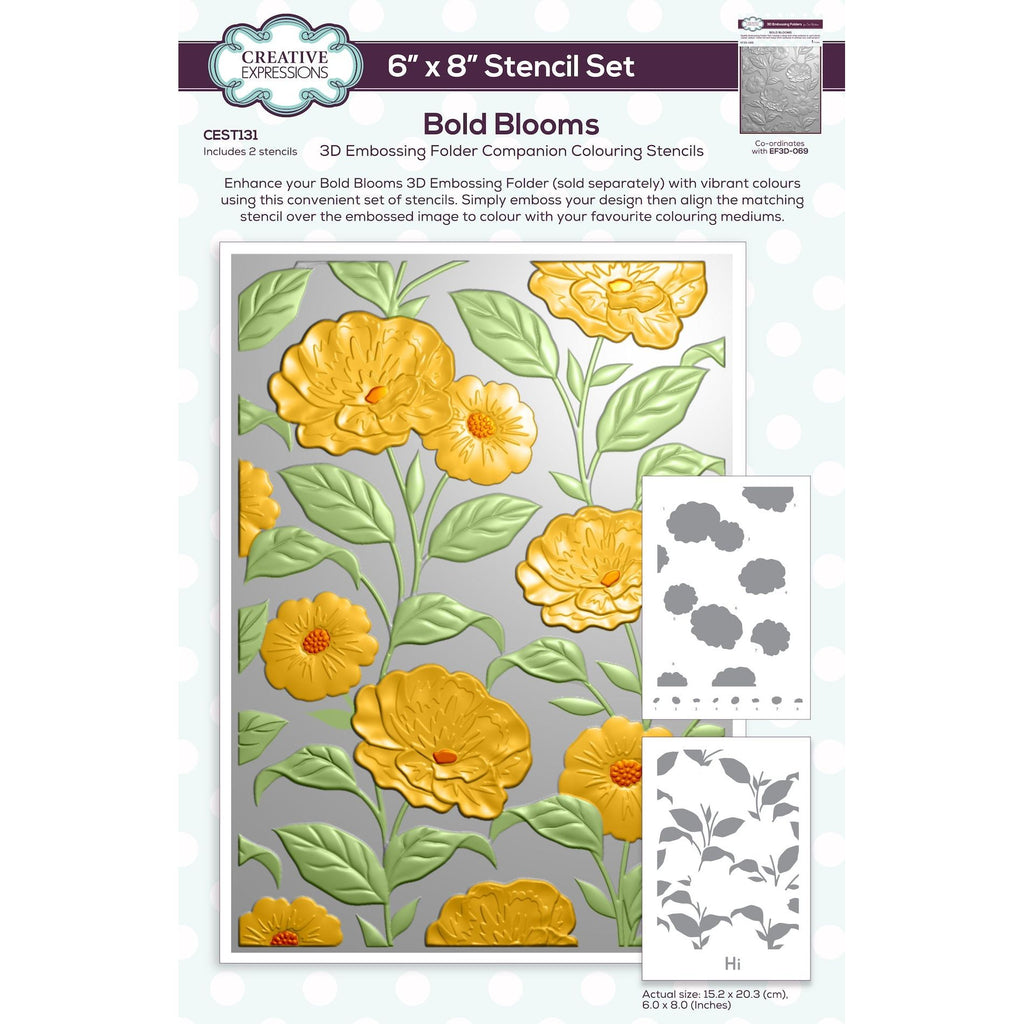 Creative Expressions Bold Blooms Companion Coloring Stencil Set cest131