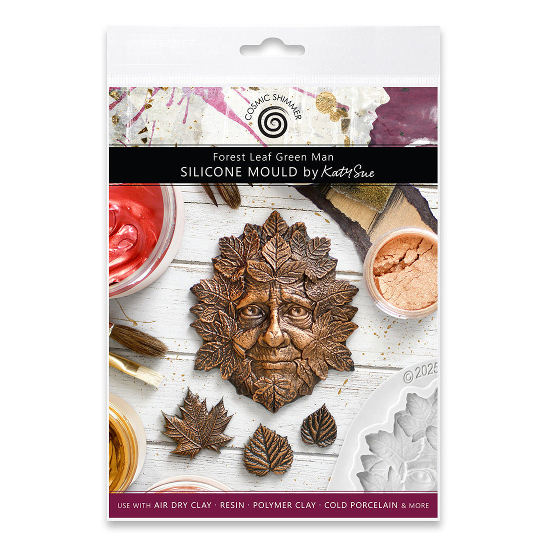Cosmic Shimmer Forest Leaf Green Man Silicone Mold cf0072-cs