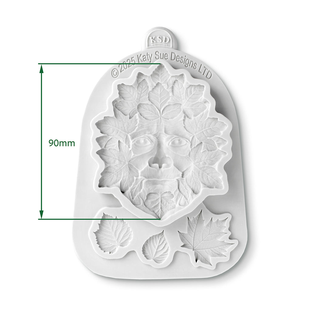 Cosmic Shimmer Forest Leaf Green Man Silicone Mold cf0072-cs dimensions