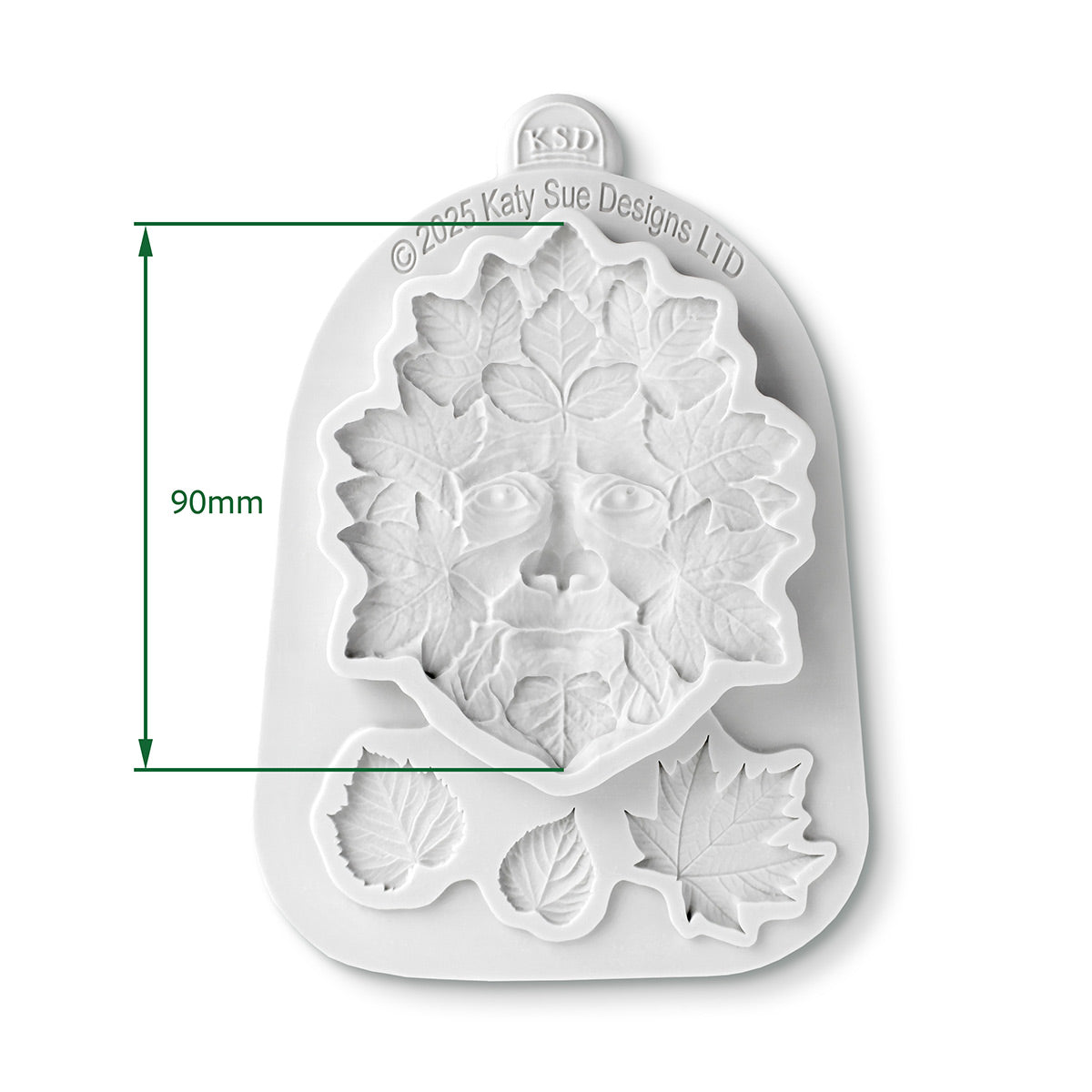 Cosmic Shimmer Forest Leaf Green Man Silicone Mold cf0072-cs dimensions