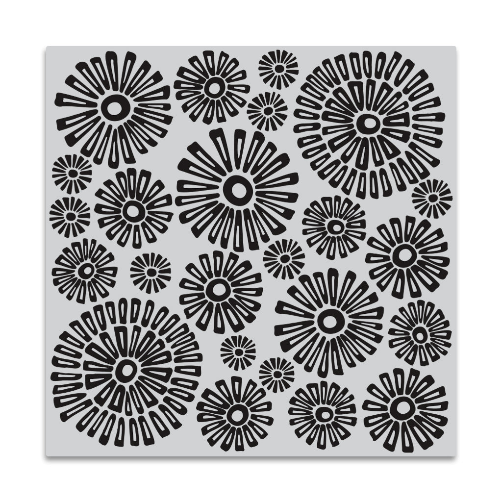 Hero Arts Sunburst Flowers Bold Prints Cling Stamp cg932
