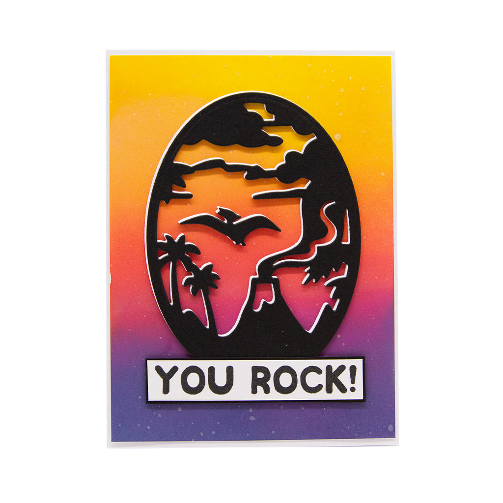Tonic Rawr-Some Dinosaurs Stamp And Die Set sc25 you rock card