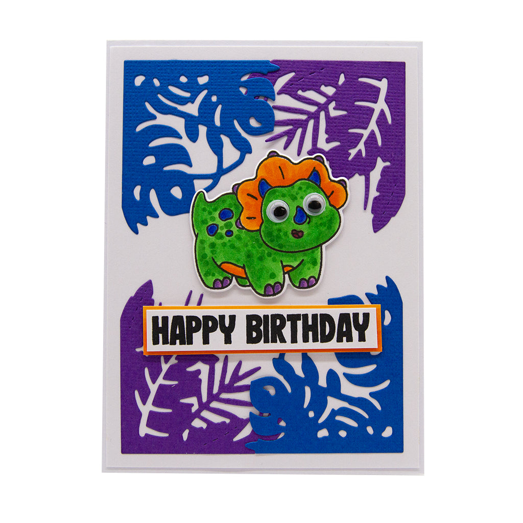 Tonic Rawr-Some Dinosaurs Stamp And Die Set sc25 happy birthday card