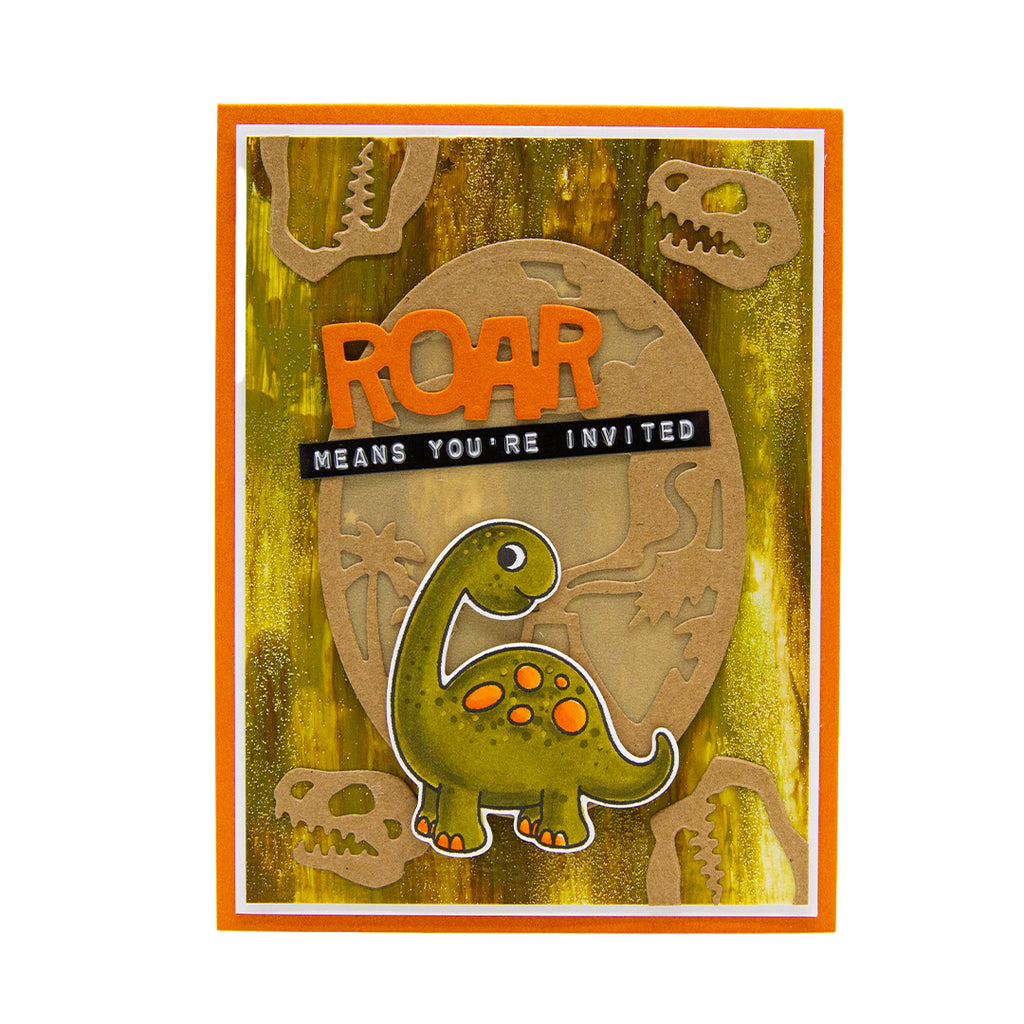 Tonic Rawr-Some Dinosaurs Stamp And Die Set sc25 roar means you're invited