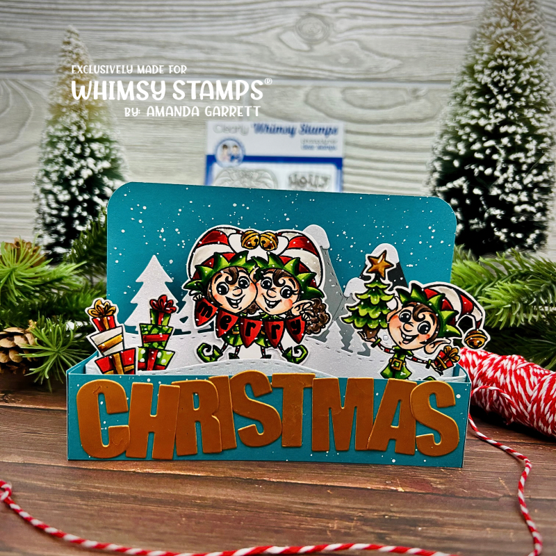 Whimsy Stamps Holly Jolly Elves Clear Stamps khb206 christmas elves