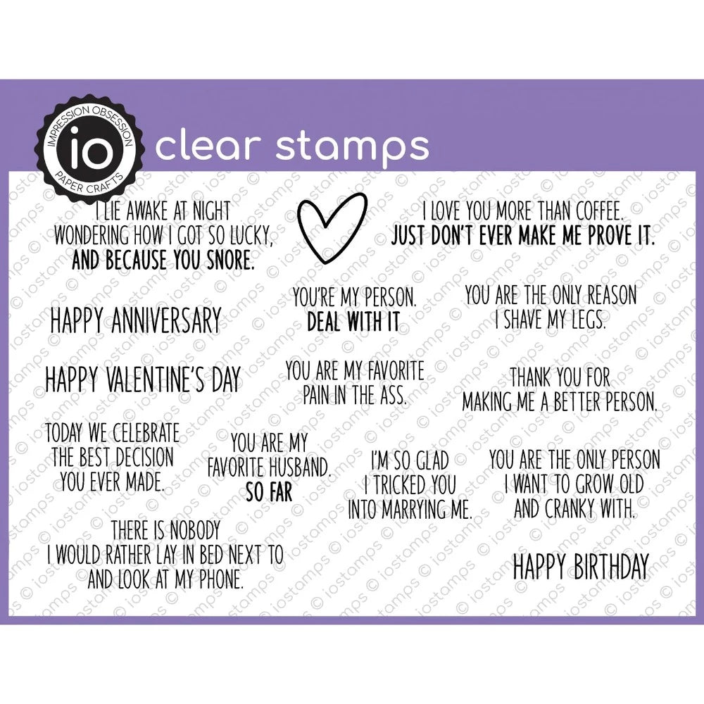 Impression Obsession Clear Stamps Relationship Humor cl1228
