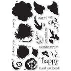 Memory Box Bold Cheerful Floral Clear Stamp Set cl5279