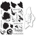 Memory Box Bold Cheerful Floral Clear Stamp and Die Set cl5279d 