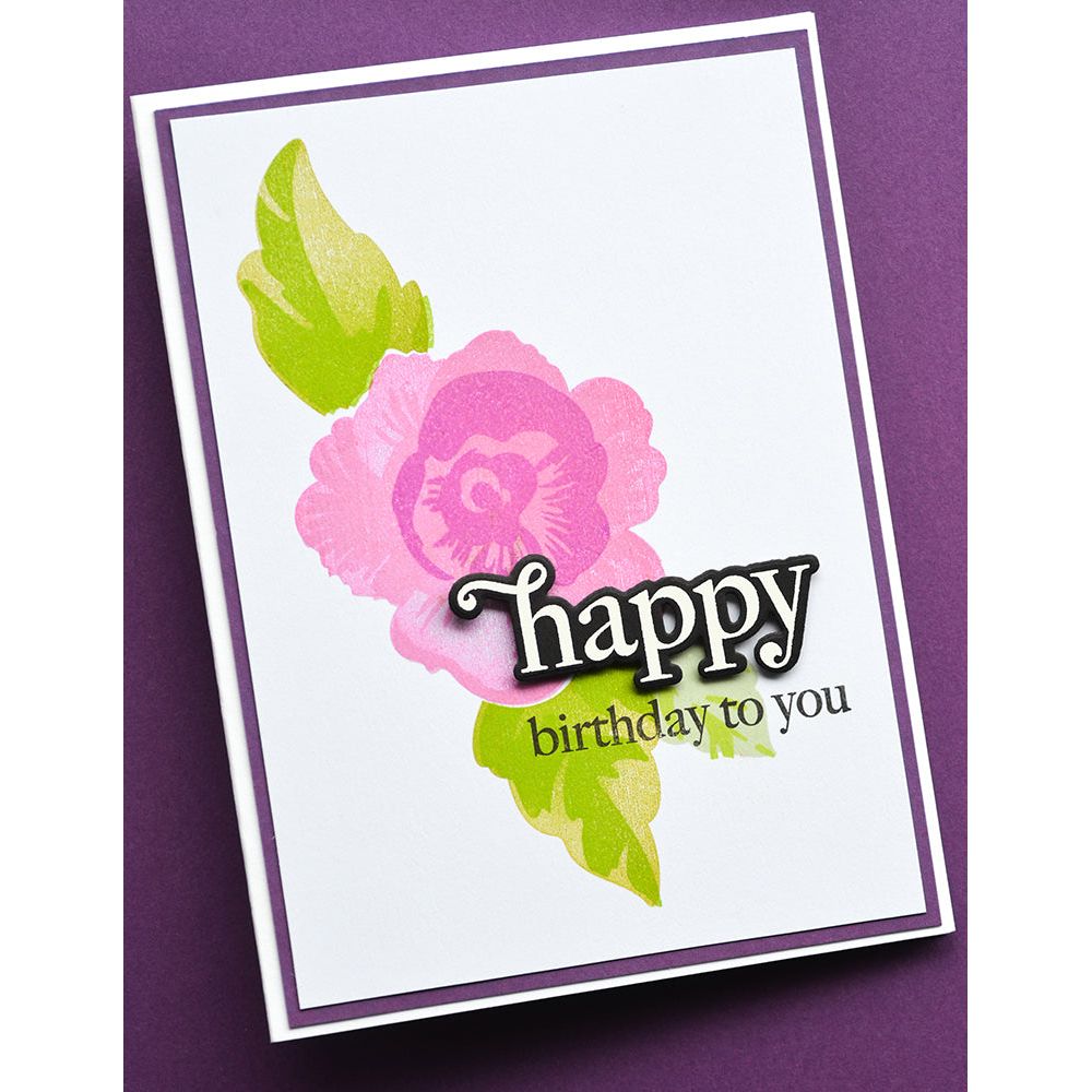 Memory Box Bold Cheerful Floral Clear Stamp and Die Set cl5279d happy birthday