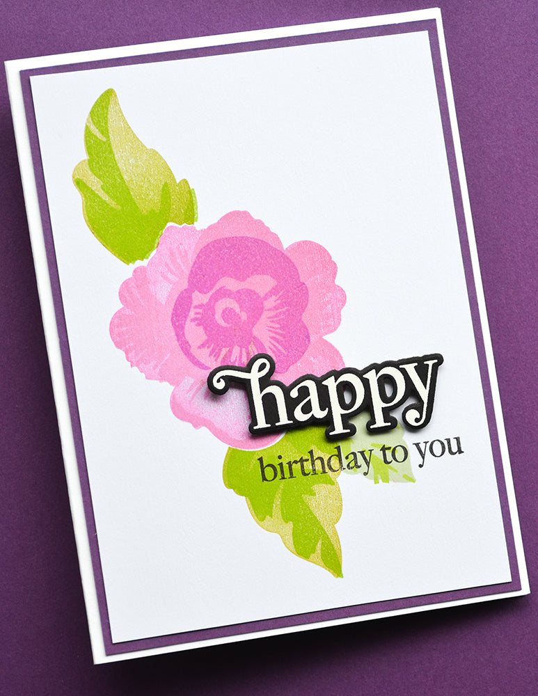 Memory Box Bold Cheerful Floral Clear Stamp and Die Set cl5279d happy birthday