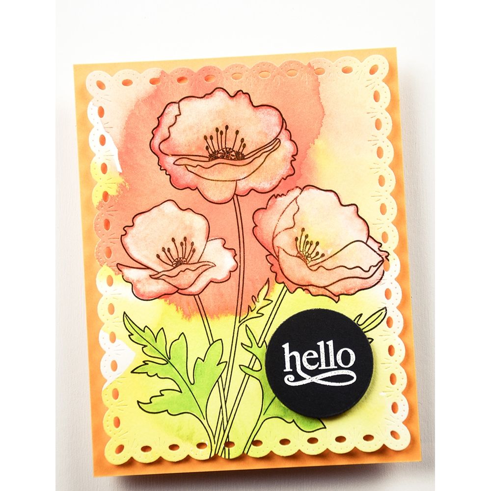 Memory Box Playful Poppies Clear Stamp and Die Set cl5281d