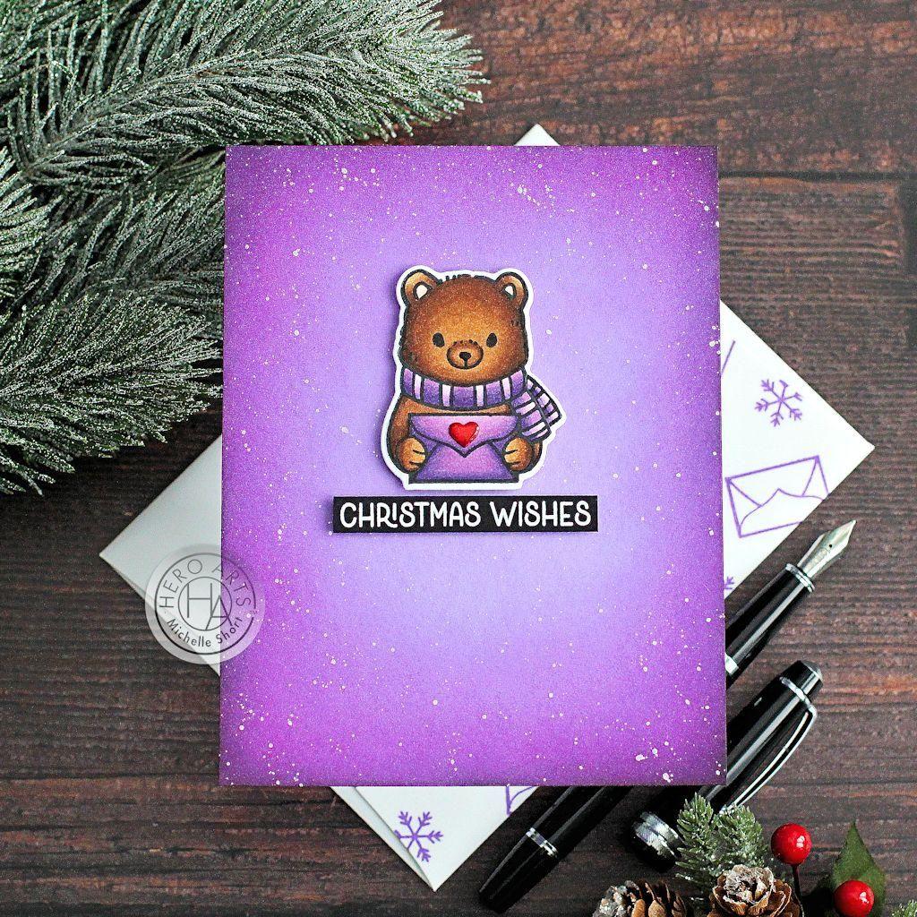 Hero Arts Clear Stamps Winter Mail Critters cm732 bear