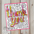 Hero Arts Clear Stamps Mandala Flower Pattern cm741 thank you
