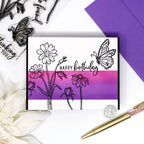 Hero Arts Clear Stamps Wild Flowers cm746 black and white