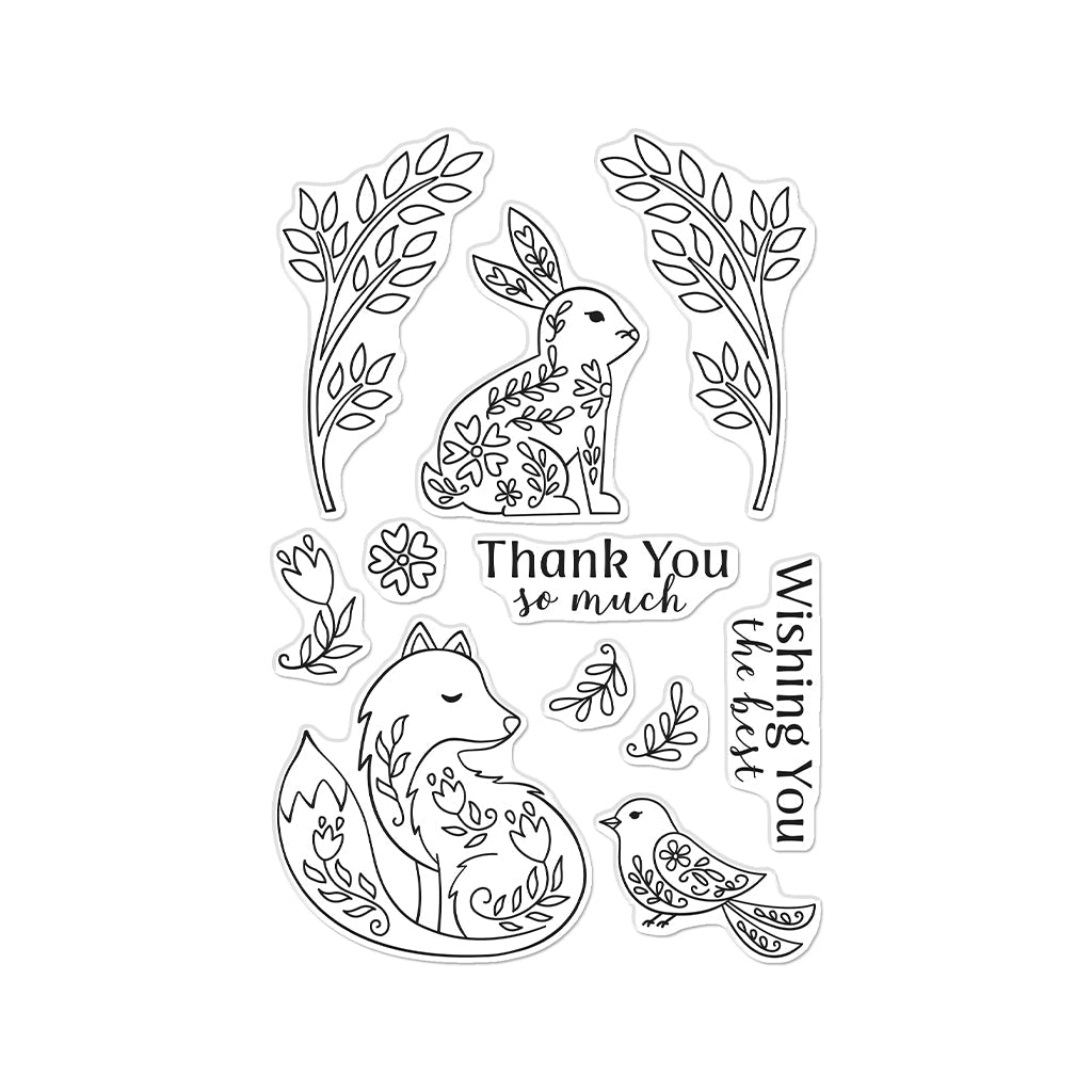 Hero Arts Clear Stamps Folk Animals cm761