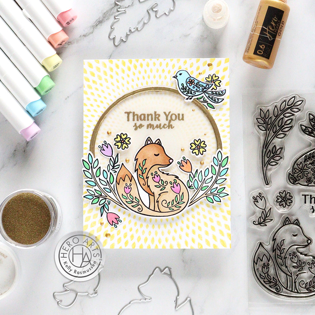 Hero Arts Clear Stamps Folk Animals cm761 thank you