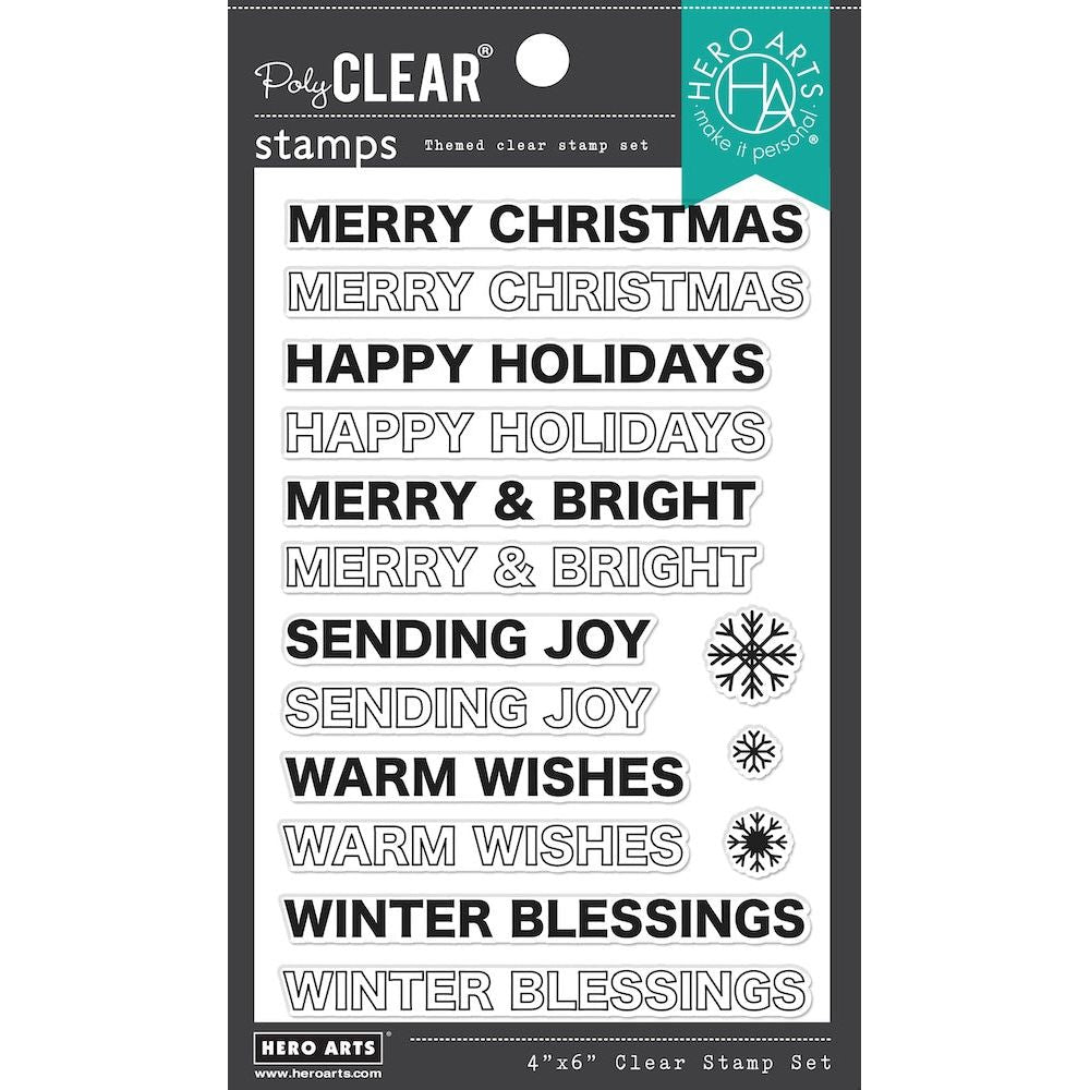 Hero Arts Offset Holiday Messages Clear Stamp Set cm772*