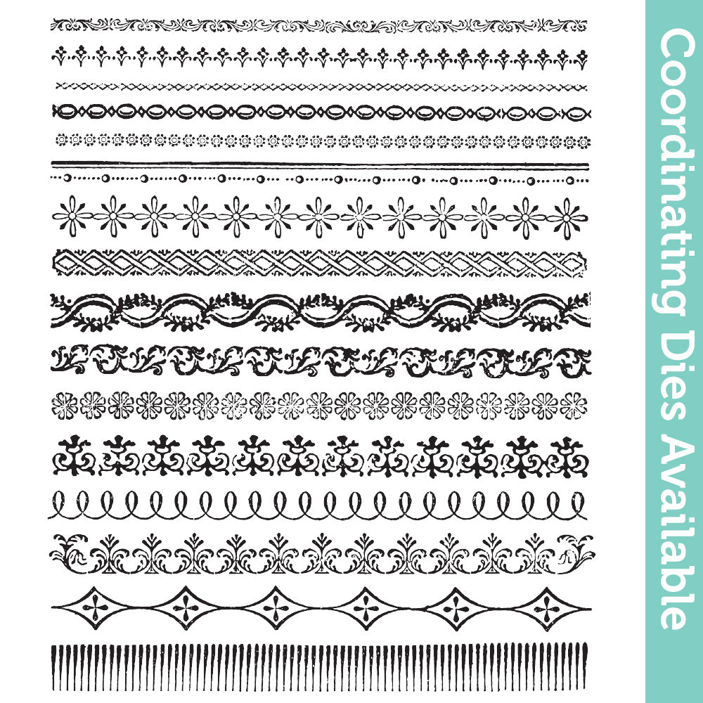 Tim Holtz Cling Rubber Stamps Ornate Trims cms326