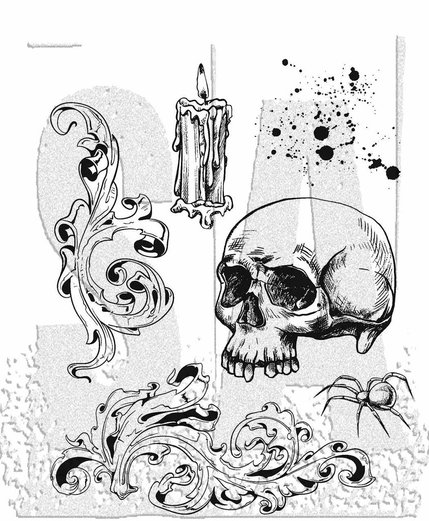 Tim Holtz Cling Rubber Stamps Foreboding cms470