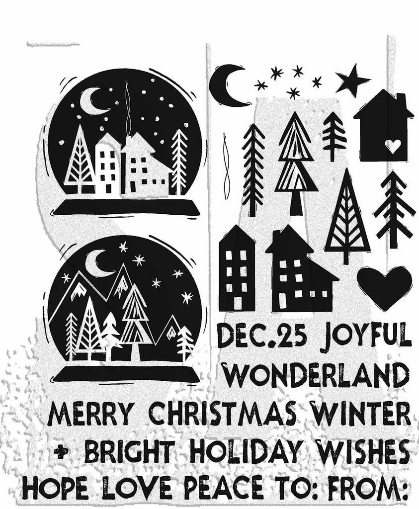 Tim Holtz Cling Rubber Stamps Festive Print cms472
