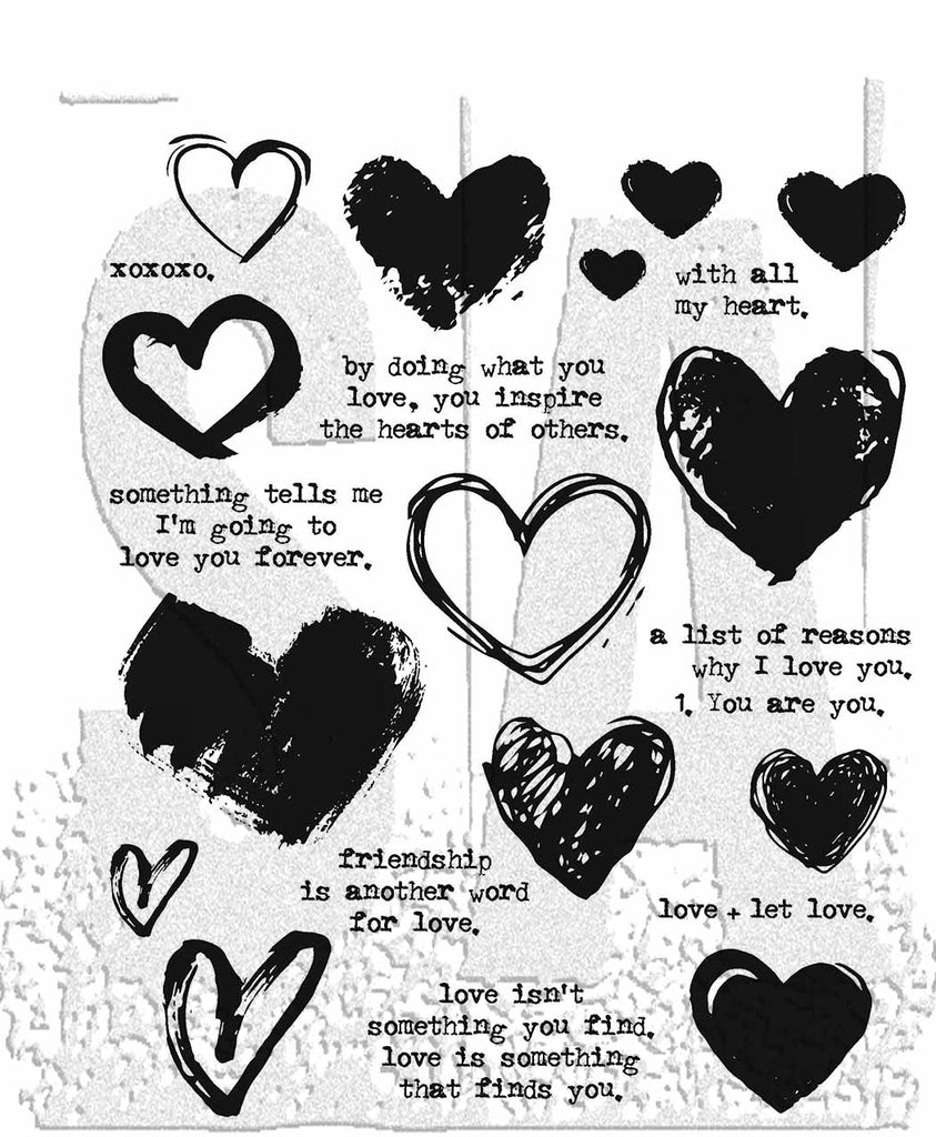 Tim Holtz Cling Rubber Stamps Love Notes cms477