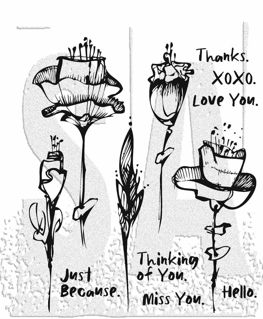 Tim Holtz Cling Rubber Stamps Abstract Florals cms479