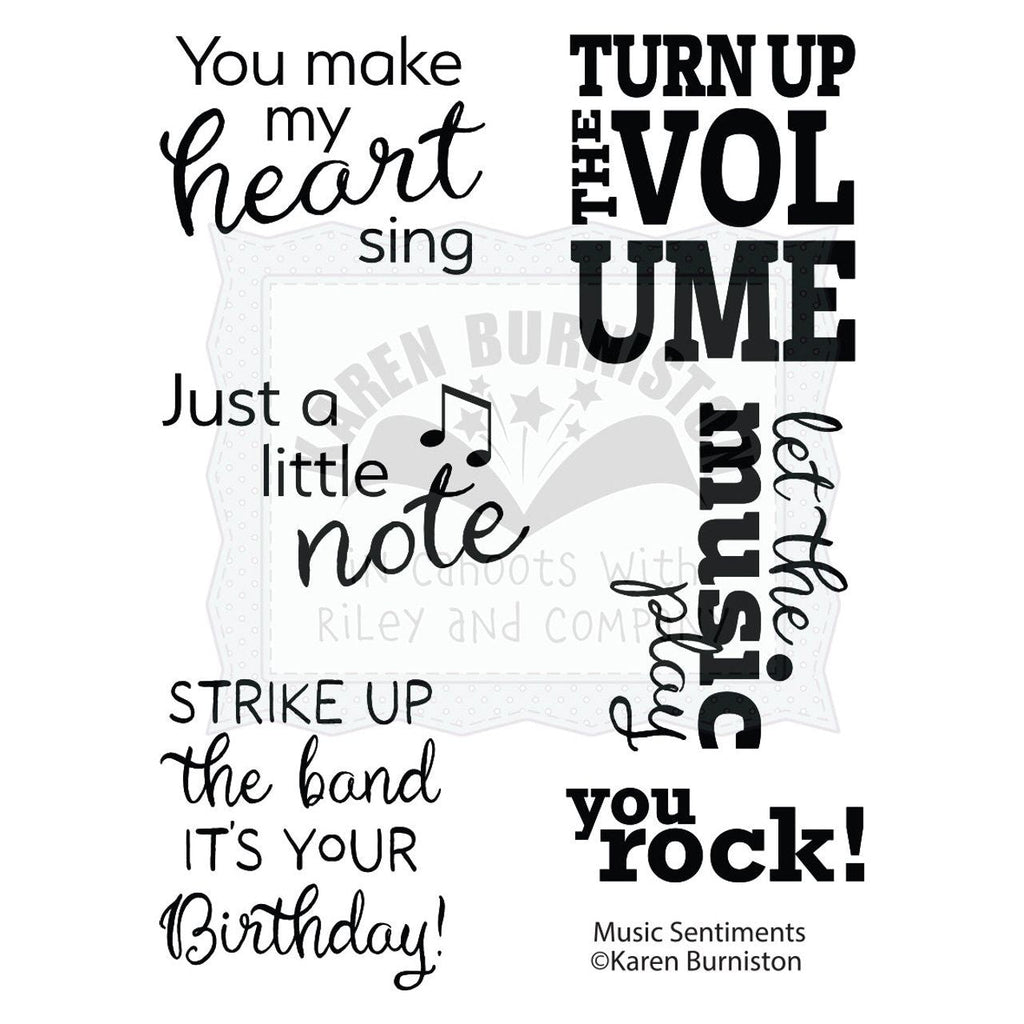 Karen Burniston Music Sentiments Clear Stamps cs002 product image