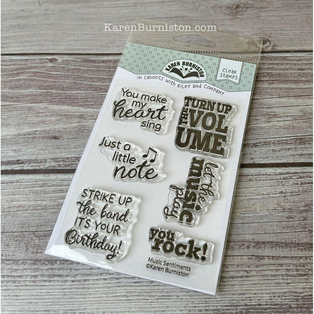 Karen Burniston Music Sentiments Clear Stamps cs002