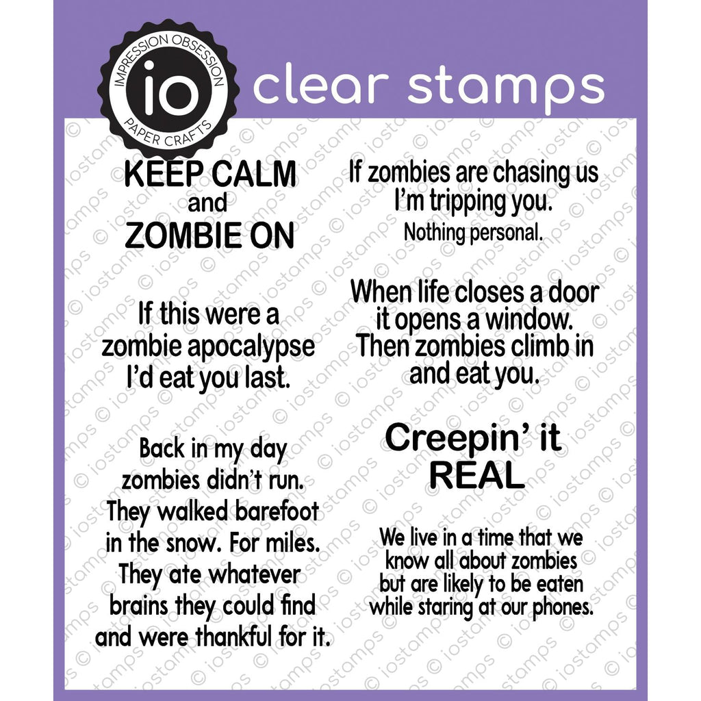Impression Obsession Clear Stamp ZOMBIE SAYINGS CS1082