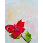 Memory Box Aurora Snowflake Frame Cling Stamp cs2083 poinsettia
