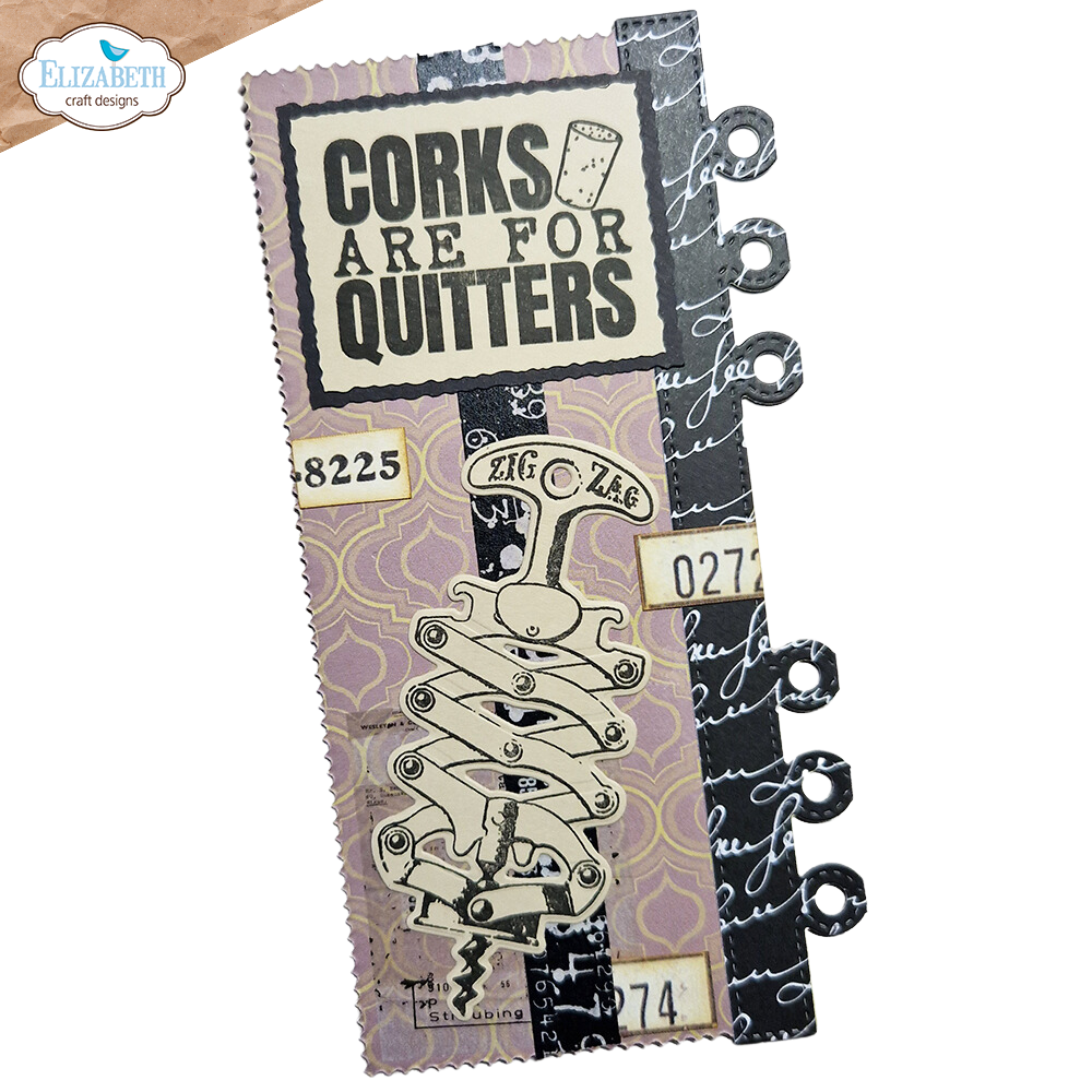 Elizabeth Craft Designs Celebrations Stamp and Die Set cs337 corks are for quitters