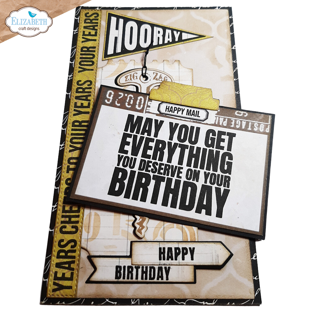 Elizabeth Craft Designs Celebrations Stamp and Die Set cs337 hooray