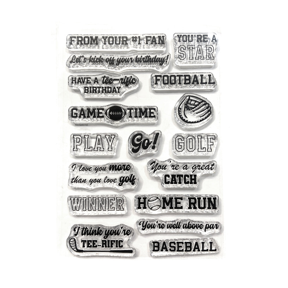 Elizabeth Craft Designs Sport Sentiments Clear Stamps cs412